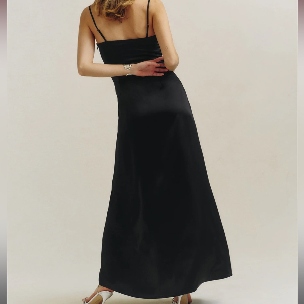 Reformation Paisley Satin Dress black size 8 - Picture 2 of 7